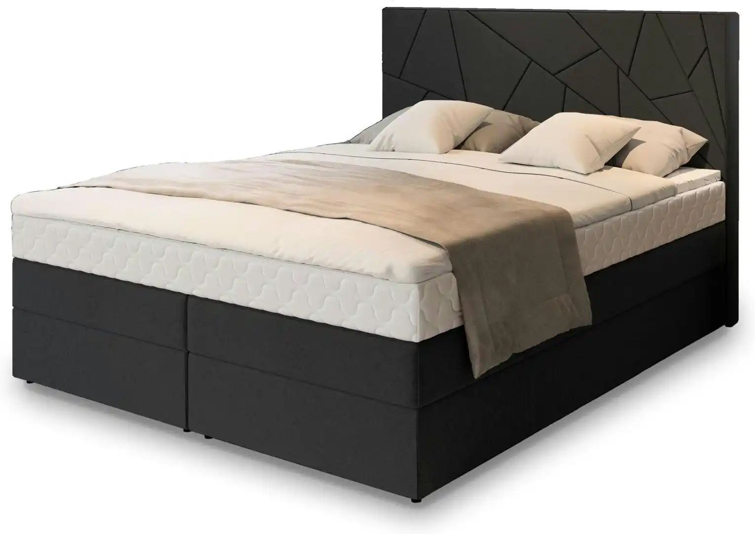MASSENO Boxbett mit Bettkasten Trani ¦ schwarz ¦ Maße (cm): B: 140 H: 115 Betten > Polsterbetten - Höffner