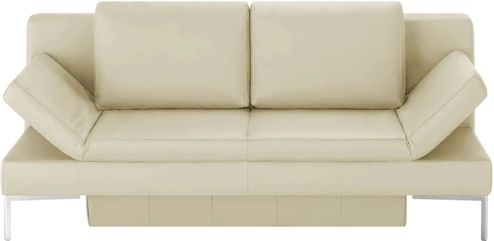 Schlafsofa mit Sitz- und Rückenfläche aus Echtleder Kenny ¦ creme ¦ Maße (cm): B: 204 H: 88 T: 91.0 Polstermöbel > Sofas...