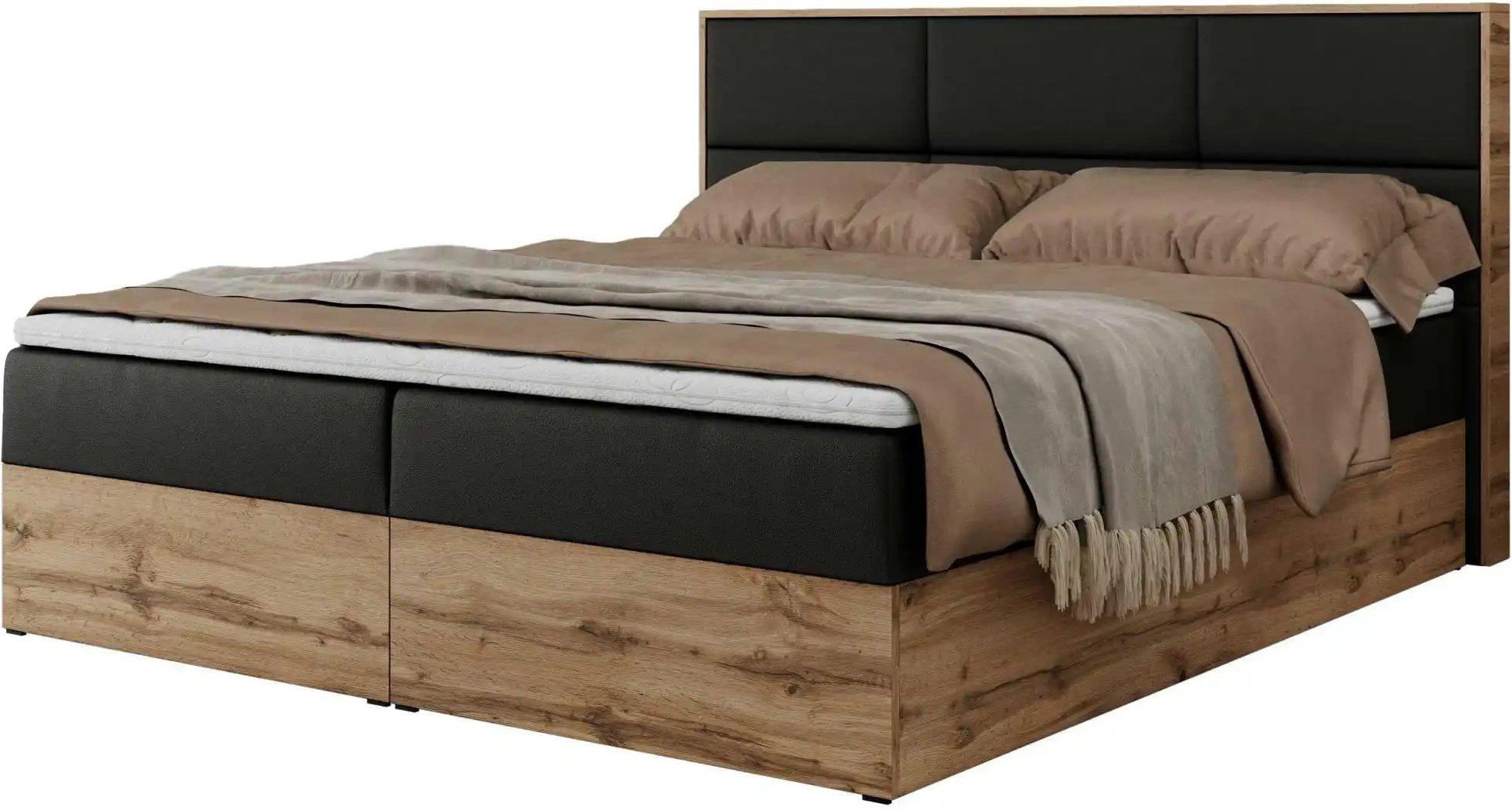 Boxbett mit Bettkasten Albero 2 ¦ schwarz ¦ Maße (cm): B: 208 H: 104 Betten > Komfortbetten - Höffner