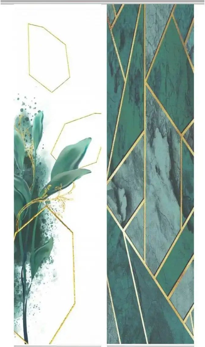 HOME in green Schiebevorhang ¦ grün ¦ Synthetik ¦ Maße (cm): B: 60 H: 245 Gardinen & Rollos > Gardinen & Vorhänge > Sc...