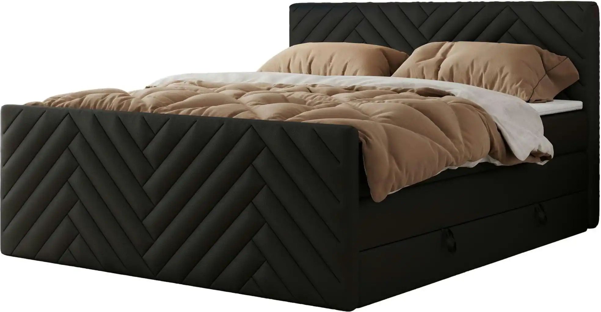 Boxspringbett mit Bettkasten Paris King Duo ¦ schwarz ¦ Maße (cm): B: 161 H: 110 Betten > Boxspringbetten - Höffner