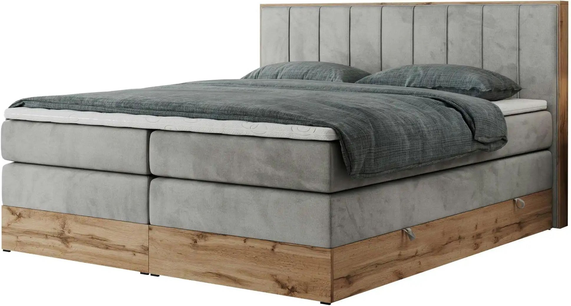 Thumbnail - Boxspringbett mit Bettkasten Bellissimo King ¦ grau ¦ Maße (cm): B: 168 H: 115 Betten > Boxspringbetten - Höffner