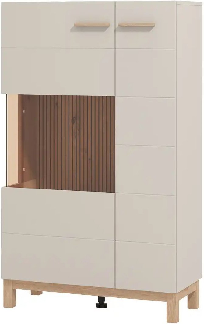 Vitrine Essex ¦ beige ¦ Maße (cm): B: 77 H: 127,5 T: 35.0 Schränke > Vitrinen - Höffner