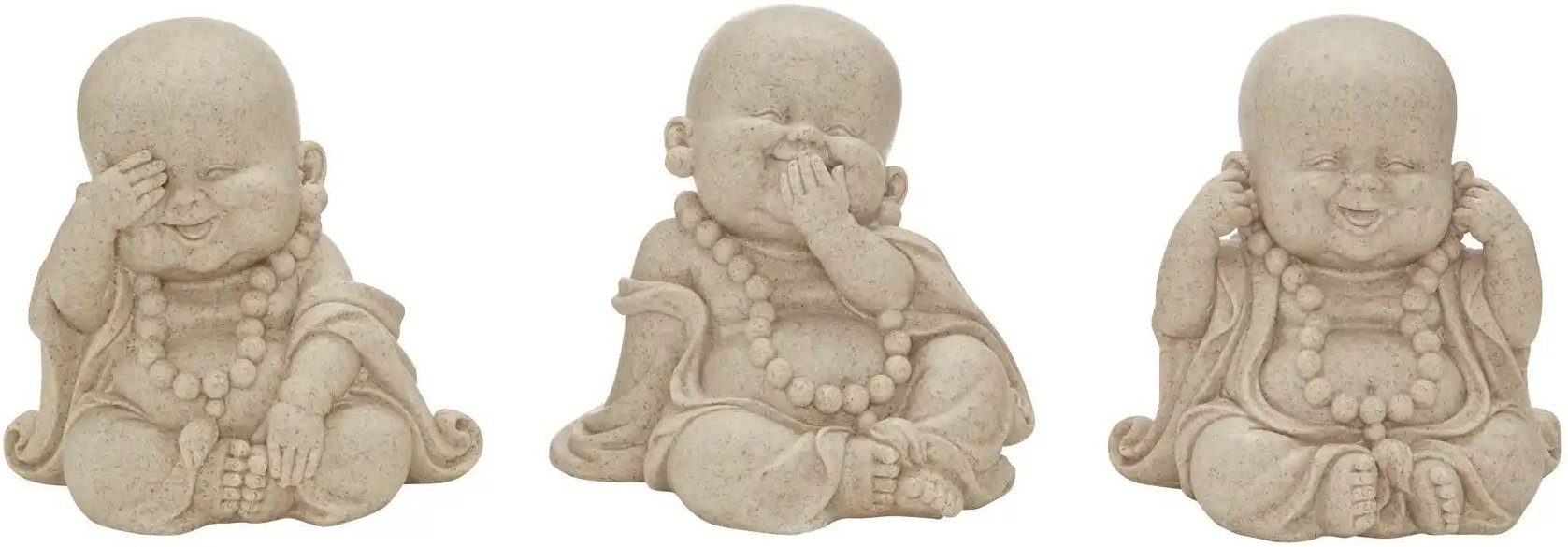 HOME STORY Figur Mönch 3er-Set ¦ braun ¦ Polyresin (Kunstharz) ¦ Maße (cm): B: 13 H: 12,8 T: 11.0 Accessoires > Dekoa...