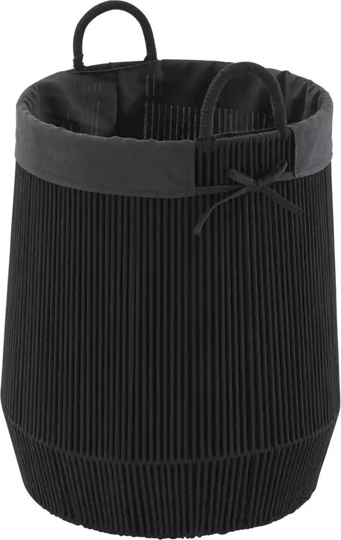Wäschekorb ¦ schwarz ¦ Baumwolle,Metall,Polyester ¦ Maße (cm): H: 50 Ø: 37 Aufbewahrung > Wäscheaufbewahrung - Höffne...
