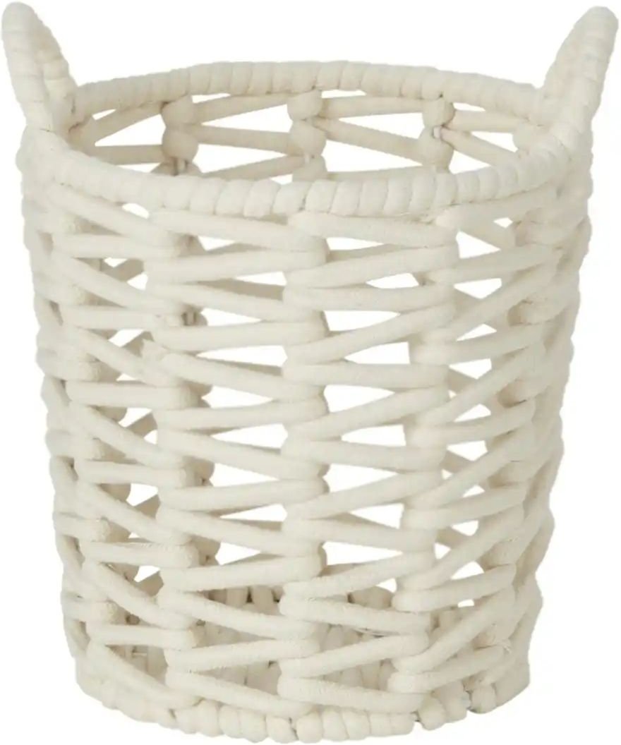 Aufbewahrungskorb ¦ weiß ¦ Baumwolle,Metall ¦ Maße (cm): B: 22 H: 33 Aufbewahrung > Körbe - Höffner