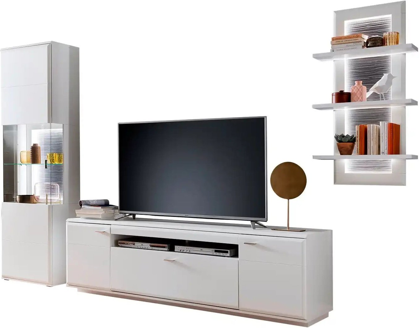 uno Wohnwand Ramon ¦ weiß ¦ Maße (cm): B: 315 H: 208 T: 51.0 Kommoden & Sideboards > Wohnwände - Höffner