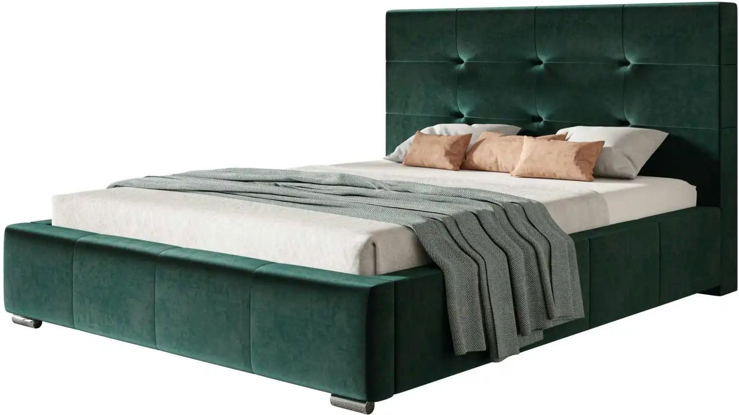 Polsterbett mit Stauraum Bristol ¦ grün ¦ Maße (cm): B: 160 H: 104 Betten > Polsterbetten - Höffner