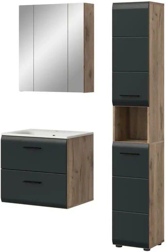 Badkombination Igelsbachsee ¦ holzfarben ¦ Maße (cm): B: 105 H: 185 Schränke > Badschränke > Komplett-Badkombinationen ...