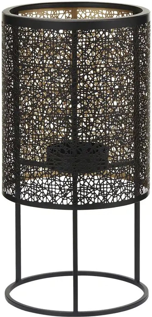 Windlicht auf Metallständer   ¦ schwarz ¦ Eisen ¦ Maße (cm): H: 40  Ø: 20.5 Accessoires > Kerzen & Kerzenständer - Höffn...
