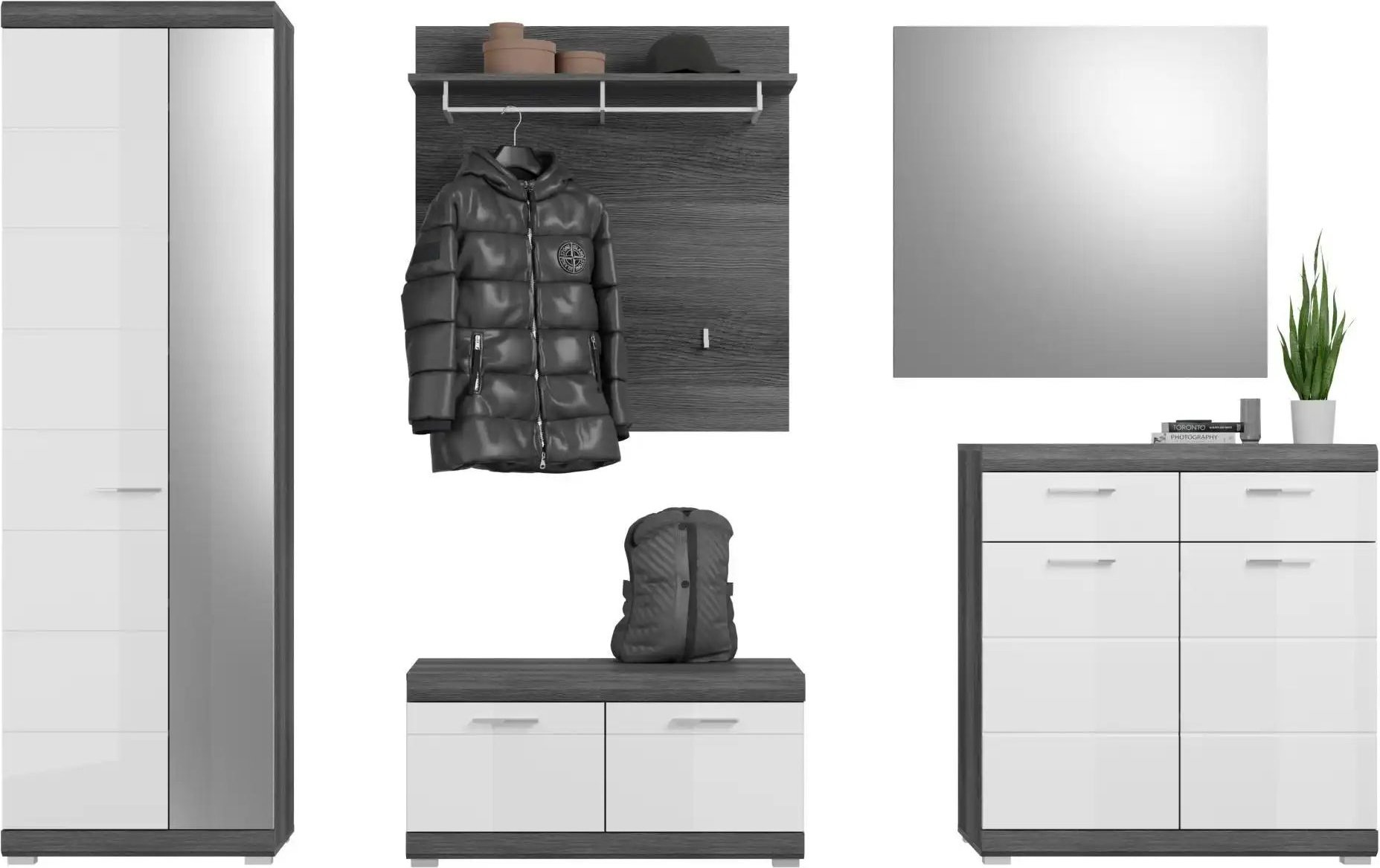 Garderoben-Set Scout ¦ weiß ¦ Maße (cm): B: 272 H: 197 T: 40.0 Garderoben & Kleiderstangen > Garderobensysteme - Höffne...