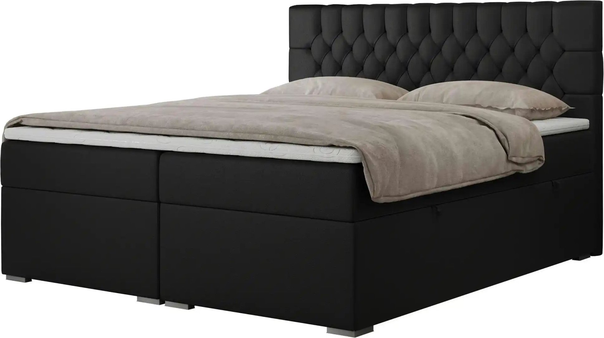 Boxbett mit Bettkasten Pera ¦ schwarz ¦ Maße (cm): B: 140 H: 125 Betten > Komfortbetten - Höffner