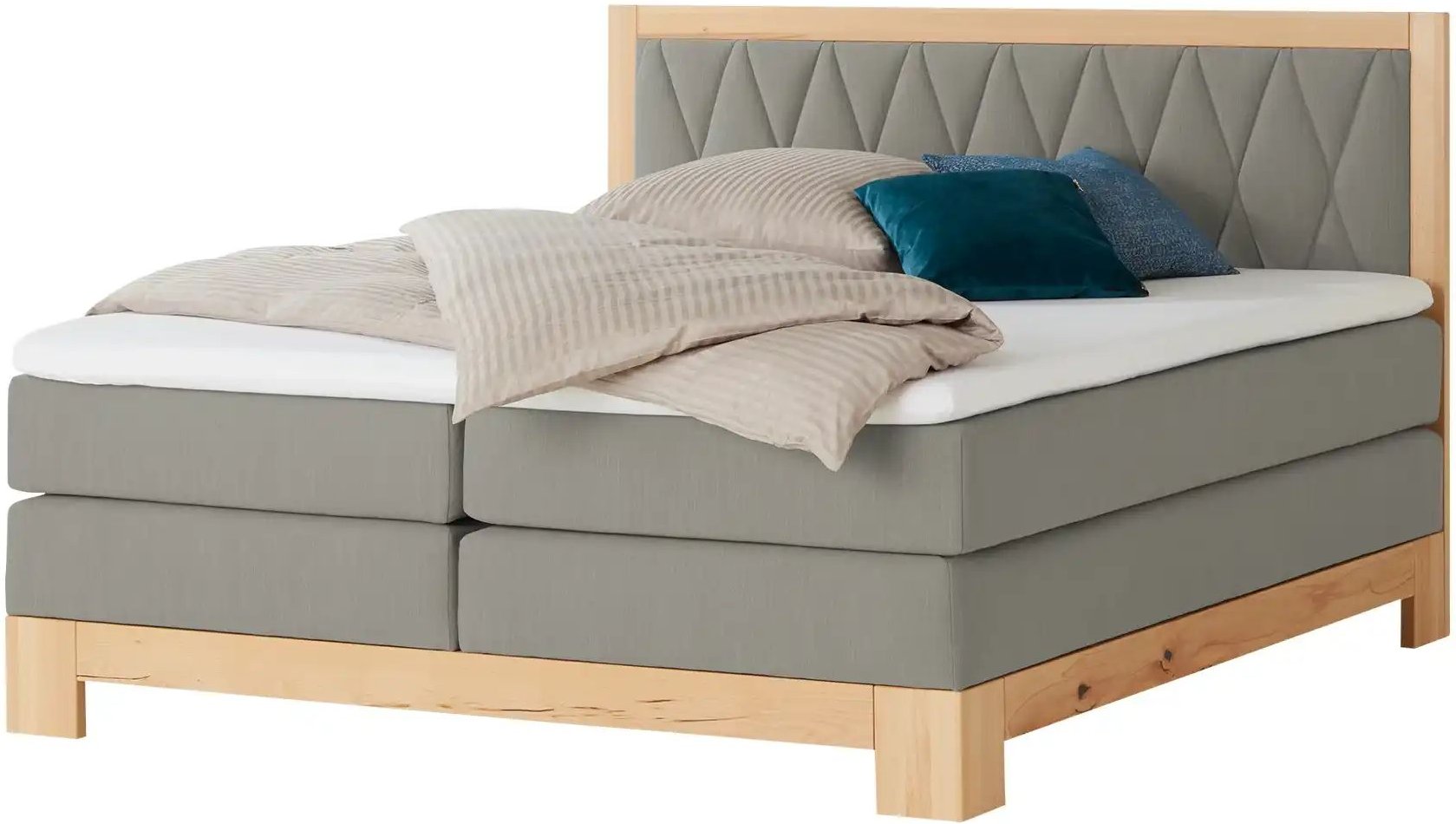 Switch Refresh Boxspringbett teilmassiv Endo ¦ grau ¦ Maße (cm): B: 140 H: 116 Betten > Boxspringbetten - Höffner