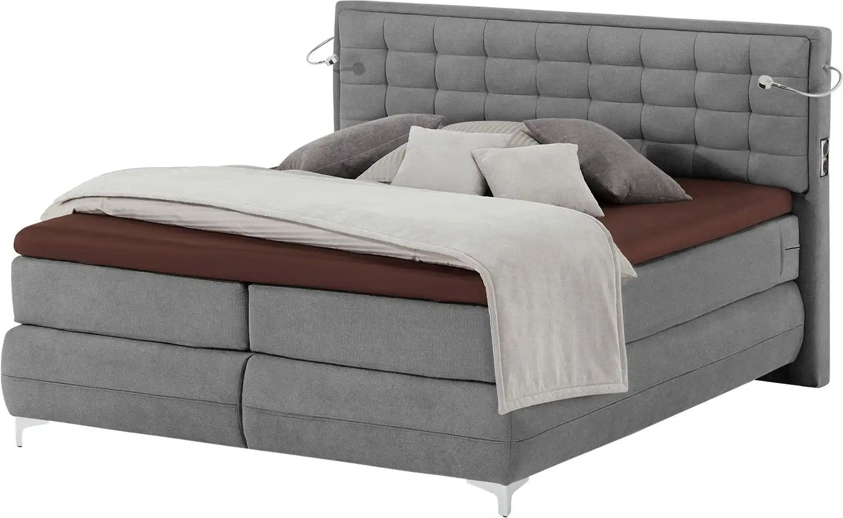 Musterring Boxspringbett Premiumversion Dubai ¦ grau ¦ Maße (cm): B: 197 H: 124 Betten > Boxspringbetten - Höffner