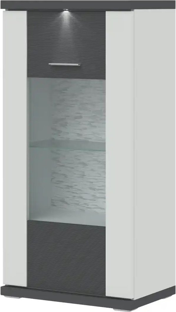 uno Vitrine Titan ¦ grau ¦ Maße (cm): B: 66 H: 131 T: 42.0 Schränke > Vitrinen - Höffner