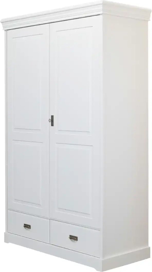 maison bleue Drehtürenschrank Massivholz im Landhaus-Stil Romance ¦ weiß ¦ Maße (cm): B: 132 H: 218 T: 62.0 Schränke > K...