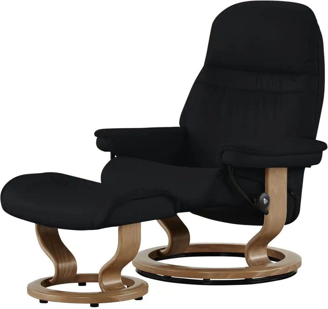 Stressless Relaxsessel mit Hocker Leder Sunrise M ¦ schwarz ¦ Maße (cm): B: 79 H: 103 T: 73.0 Polstermöbel > Sessel > Fe...