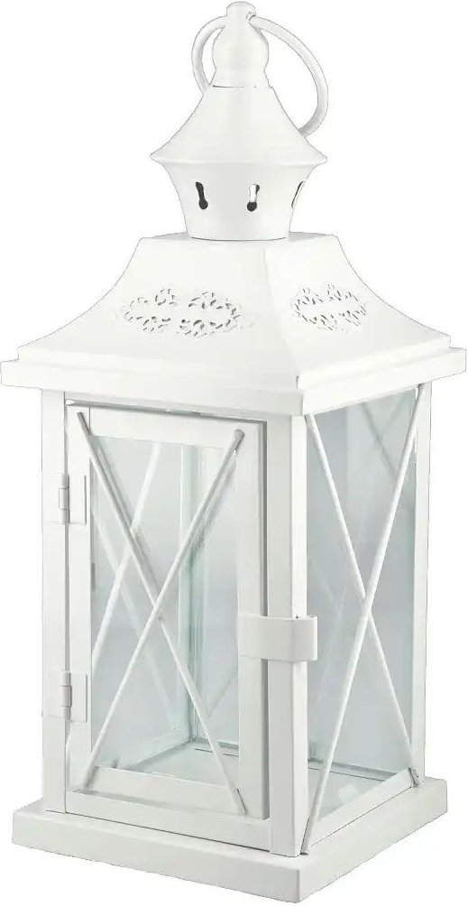 Laterne ¦ weiß ¦ Metall,Glas ¦ Maße (cm): B: 12,7 H: 30 T: 12.7 Accessoires > Kerzen & Kerzenständer - Höffner