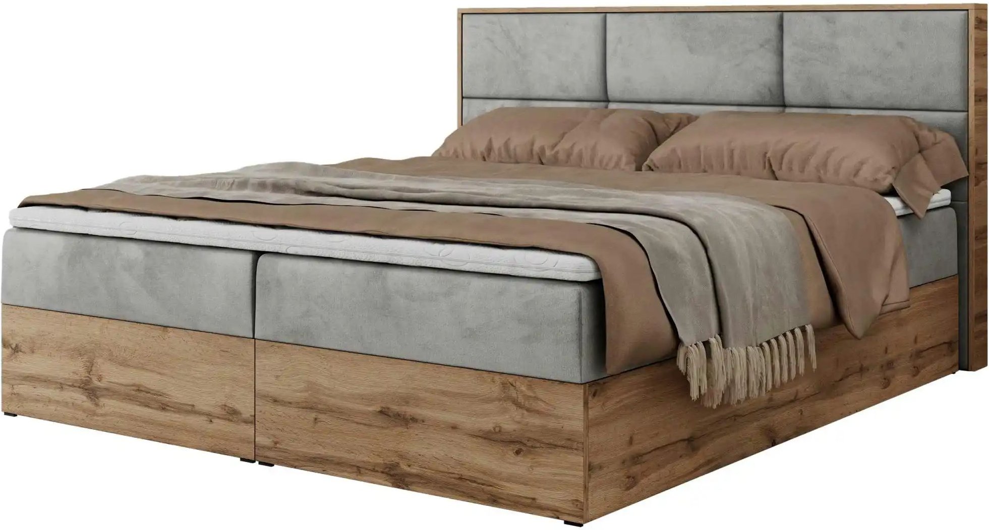 Boxbett mit Bettkasten Albero 2 ¦ grau ¦ Maße (cm): B: 208 H: 104 Betten > Komfortbetten - Höffner