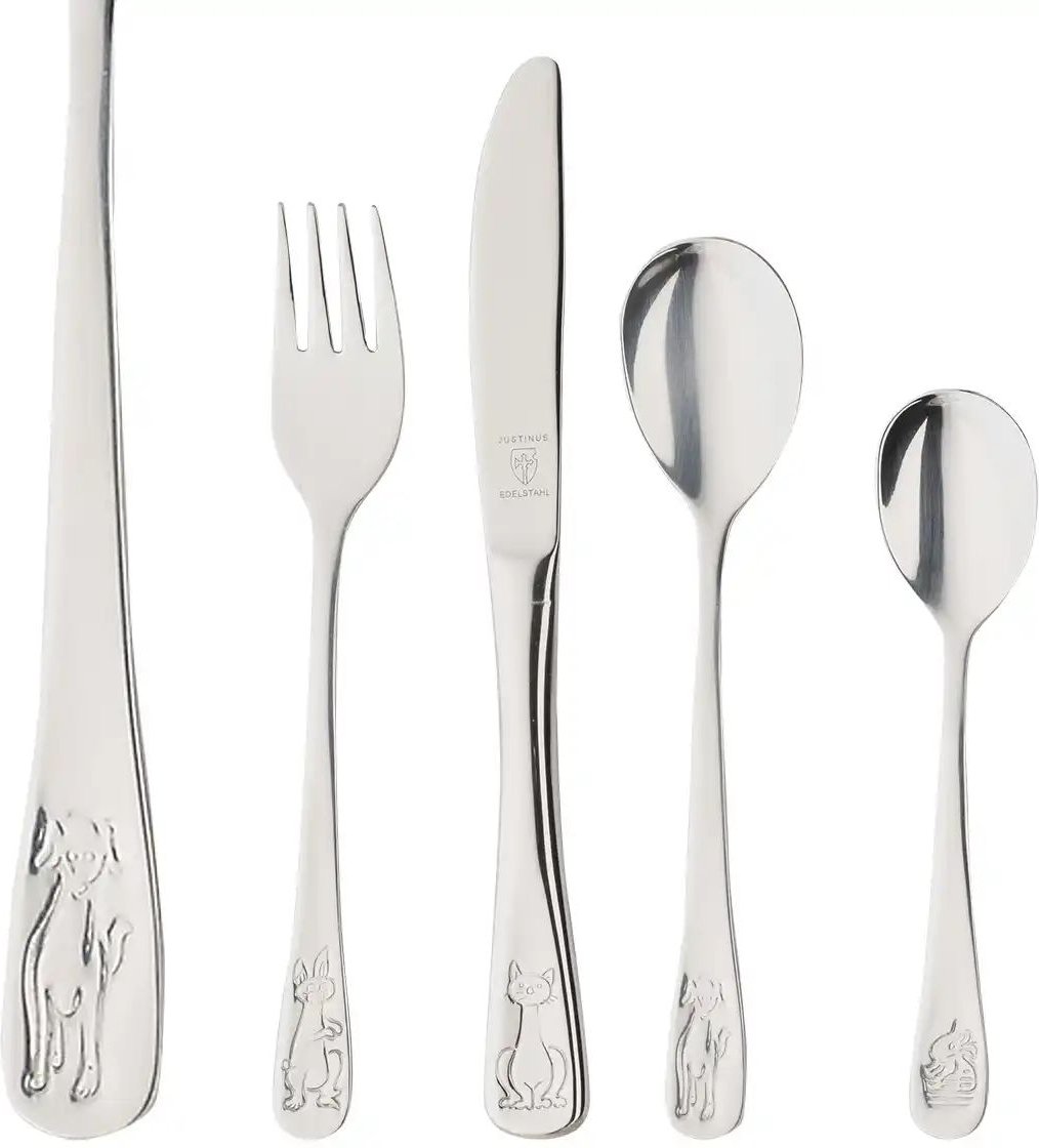 Justinus Kinderbesteck 4-teilig Meine Tiere ¦ silber ¦ Edelstahl Besteck > Besteck-Sets - Höffner