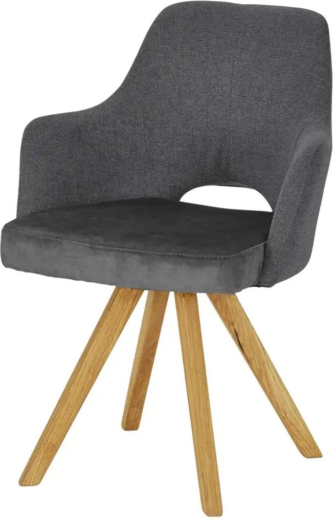 Woodford Armlehnstuhl mit Massivholzgestell Moreda ¦ grau ¦ Maße (cm): B: 58 H: 82 T: 60.0 Stühle > Esszimmerstühle > Es...