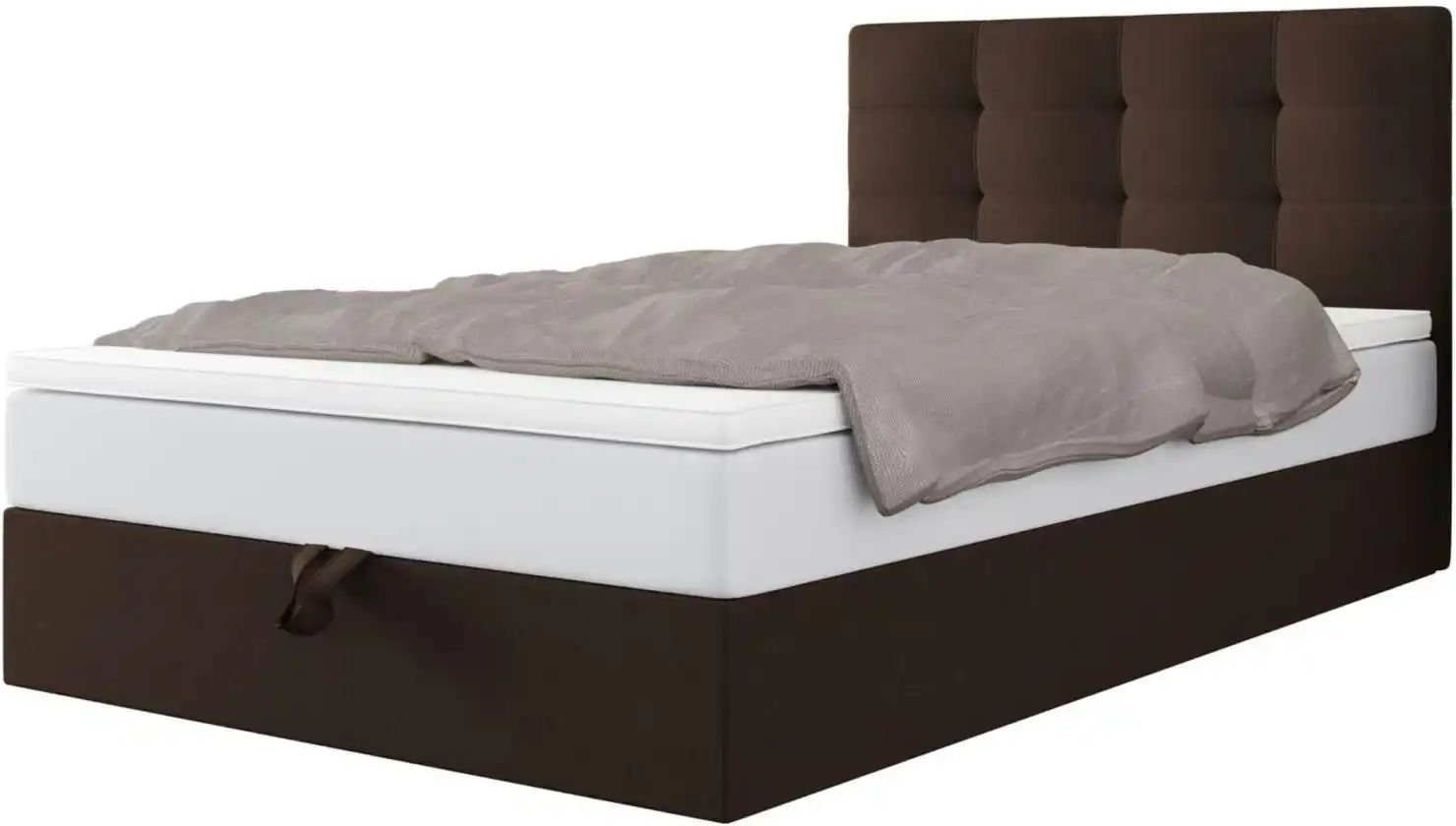 Boxbett mit Stauraum Matratze H3 und Topper Duo ¦ braun ¦ Maße (cm): B: 120 H: 102 Betten > Komfortbetten - Höffner