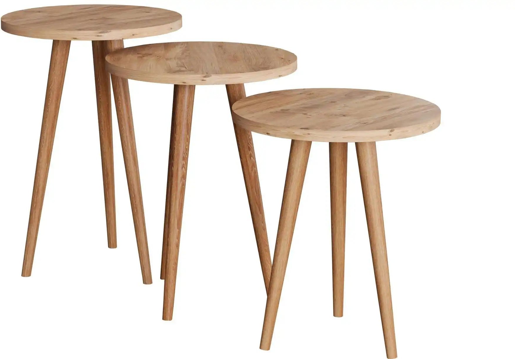 Couchtisch 3er-Set Mirola ¦ holzfarben ¦ Maße (cm): B: 34 H: 52 Tische > Couchtische > Couchtische rund - Höffner