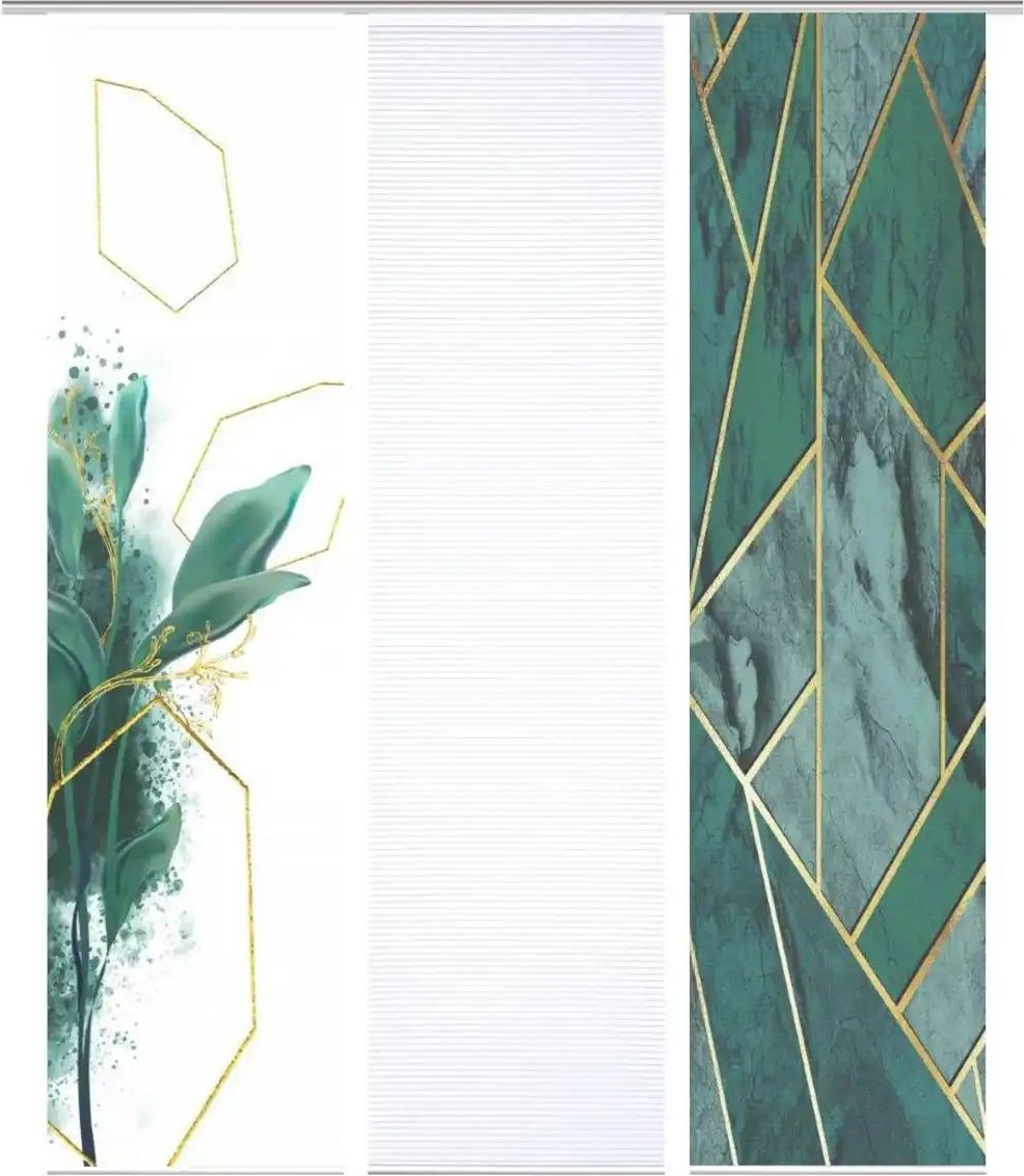 HOME in green Schiebevorhang ¦ grün ¦ Synthetik ¦ Maße (cm): B: 60 H: 245 Gardinen & Rollos > Gardinen & Vorhänge > Sc...