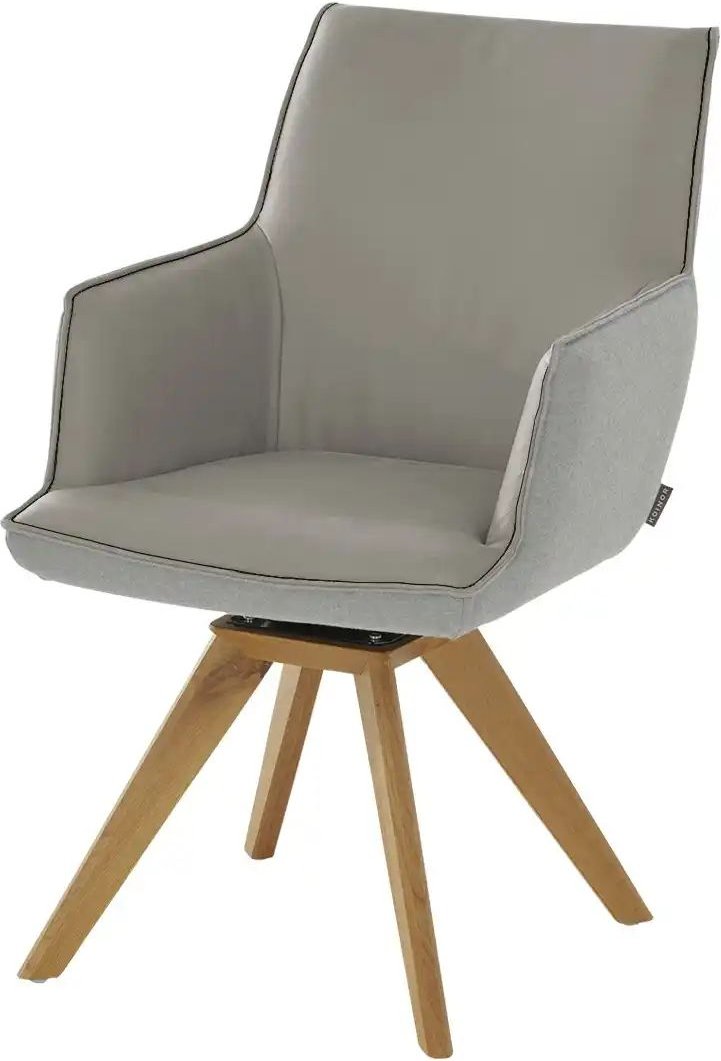 KOINOR Armlehnstuhl Leder Schwof ¦ grau ¦ Maße (cm): B: 57 H: 90 T: 66.0 Stühle > Esszimmerstühle > Esszimmerstühle mit...