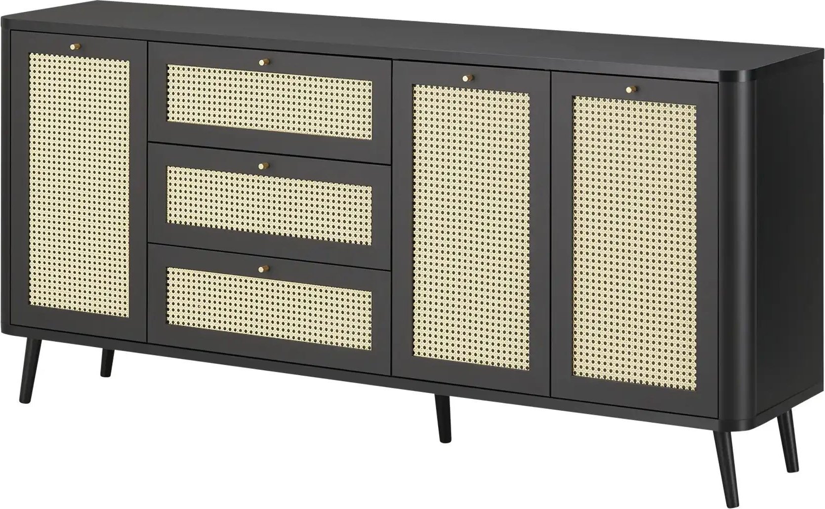 Roomers Sideboard Vienna Premium ¦ schwarz ¦ Maße (cm): B: 175 H: 81,6 T: 40.0 Kommoden & Sideboards > Sideboards - Höf...