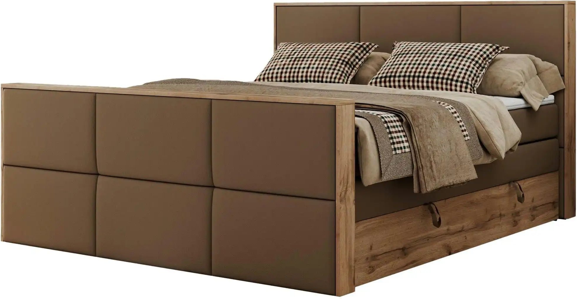 Boxspringbett mit Bettkasten Albero 2 King Duo ¦ braun ¦ Maße (cm): B: 148 H: 113 Betten > Boxspringbetten - Höffner