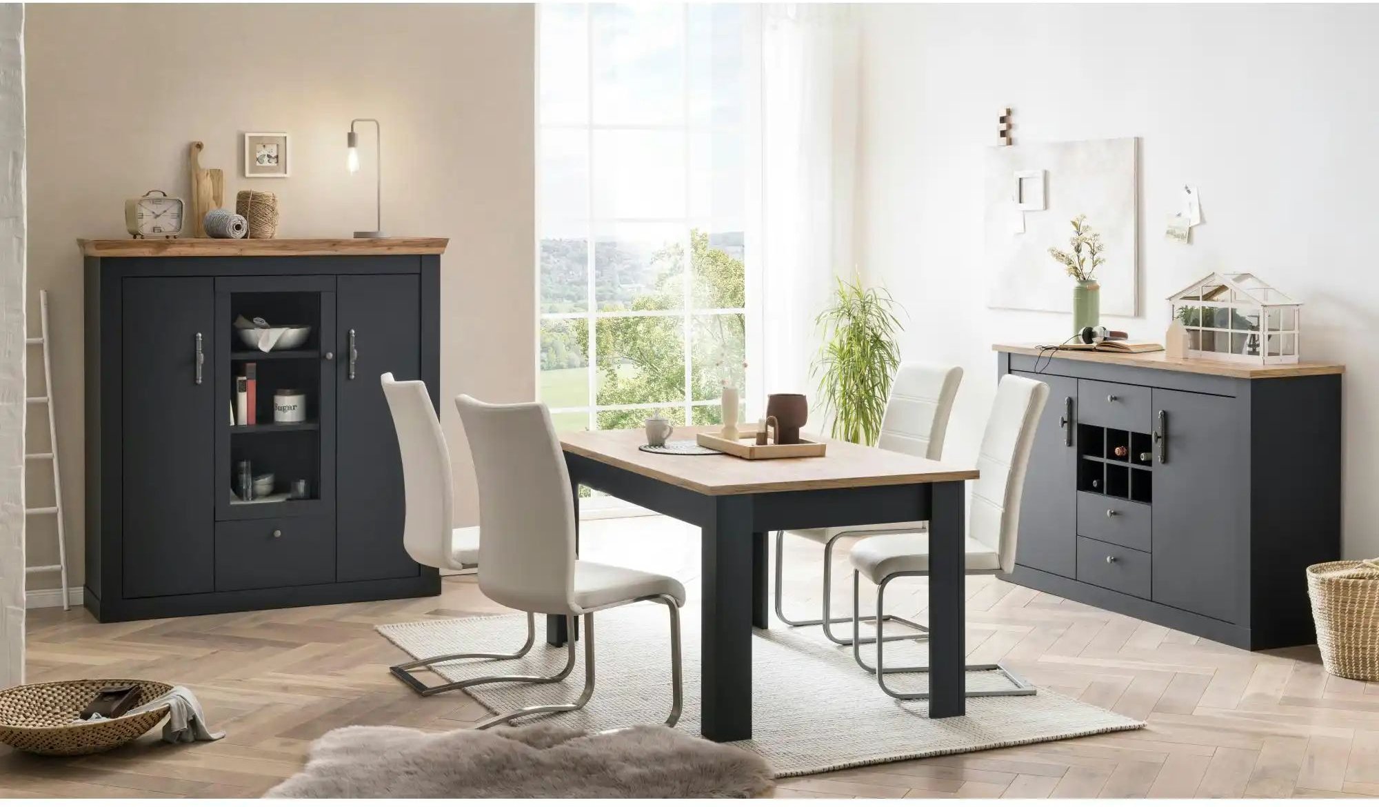 Wohnkombination Calella ¦ grau ¦ Maße (cm): B: 169 H: 104 T: 45.0 Kommoden & Sideboards > Wohnwände - Höffner