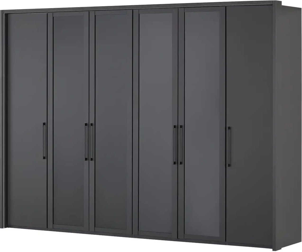 Drehtürenschrank 300 cm mit Glastüren Uma ¦ schwarz ¦ Maße (cm): B: 300 H: 220 T: 67.0 Schränke > Kleiderschränke > Dreh...