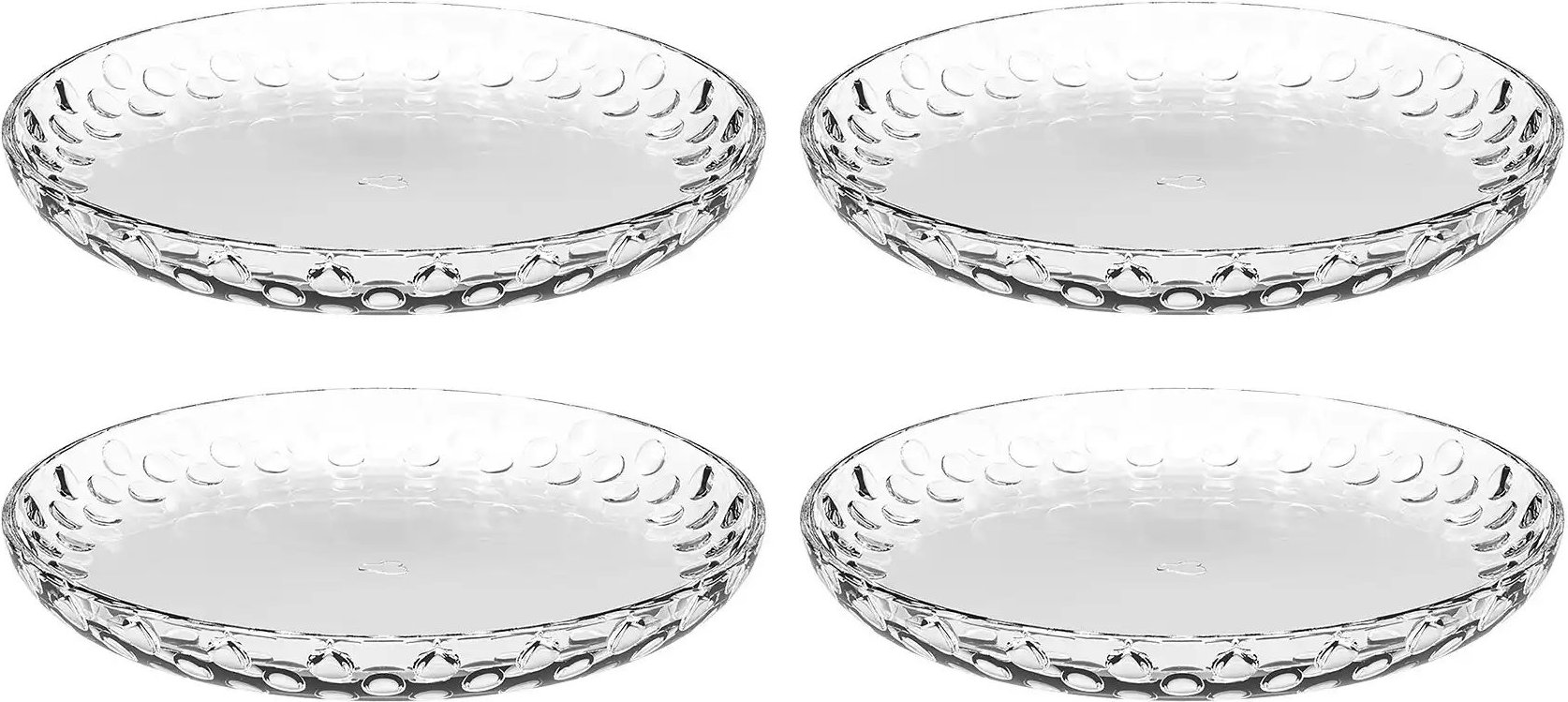 LEONARDO 4er-Tellerset Cucina Optic ¦ transparent/klar ¦ Glas ¦ Maße (cm): B: 18 H: 6,5 Geschirr > Teller - Höffner