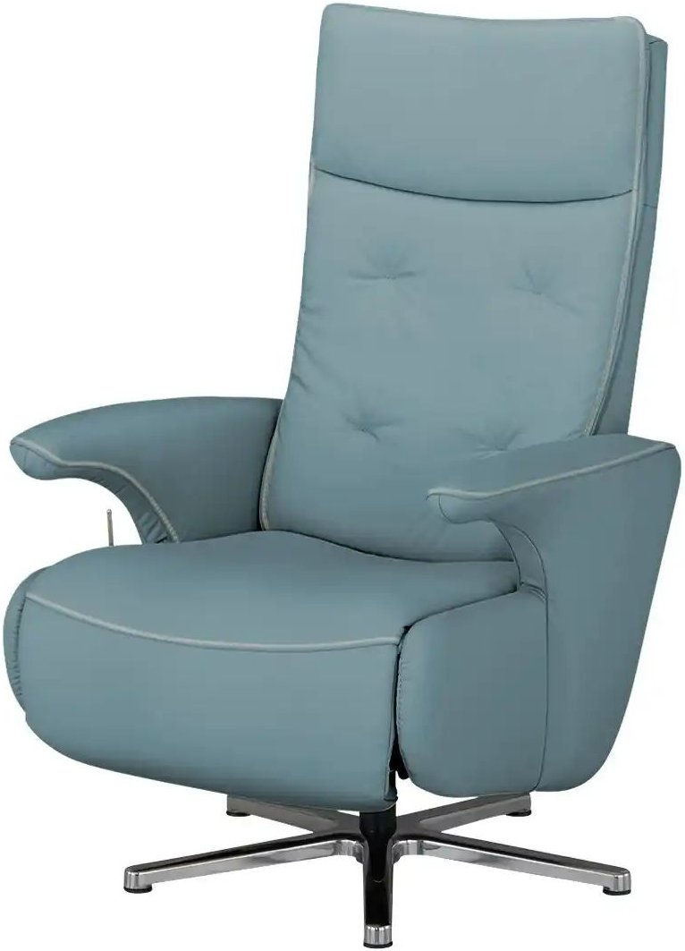 meinSofa Drehsessel aus Leder Franzi ¦ blau ¦ Maße (cm): B: 73 H: 115 T: 83.0 Polstermöbel > Sessel > Fernsehsessel - Hö...