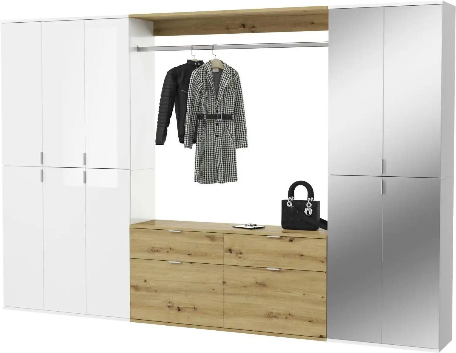 Thumbnail - Garderobenkombination Projekt X ¦ holzfarben ¦ Maße (cm): B: 273 H: 193 T: 34.0 Garderoben & Kleiderstangen > Garderobe...