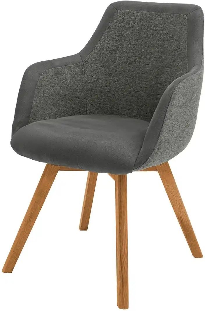 Dine + Mine Armlehnstuhl mit Massivholzgestell Corby ¦ grau ¦ Maße (cm): B: 56 H: 85 T: 65.0 Stühle > Esszimmerstühle > ...