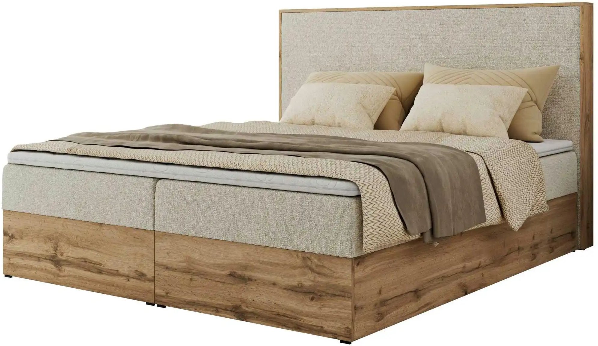 Boxbett mit Bettkasten Wood Classic ¦ creme ¦ Maße (cm): B: 164 H: 120 Betten > Komfortbetten - Höffner
