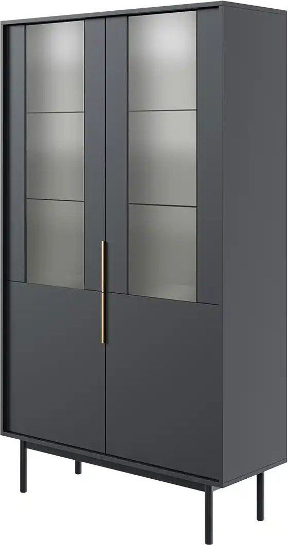 Vitrine Vinchio ¦ schwarz ¦ Maße (cm): B: 104 H: 179,5 T: 39.0 Schränke > Vitrinen - Höffner