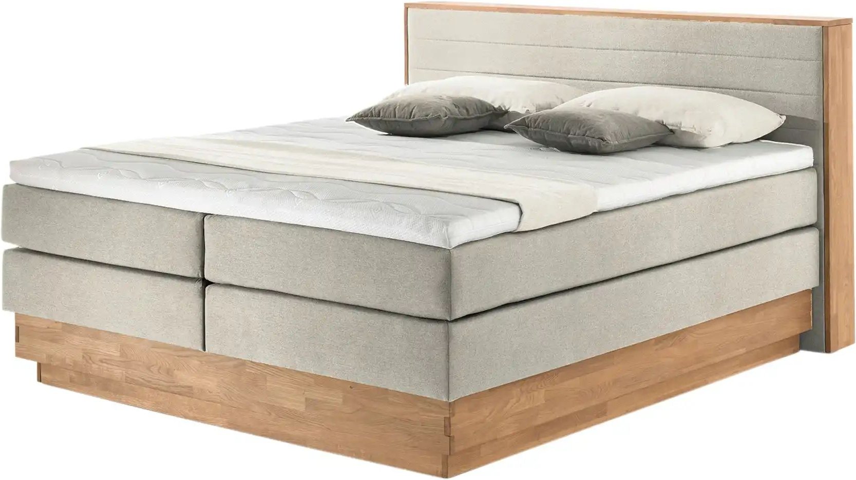uno Massivholz-Boxspringbett mit Bettkasten Morgan ¦ beige ¦ Maße (cm): B: 204 H: 113 Betten > Boxspringbetten - Höffner