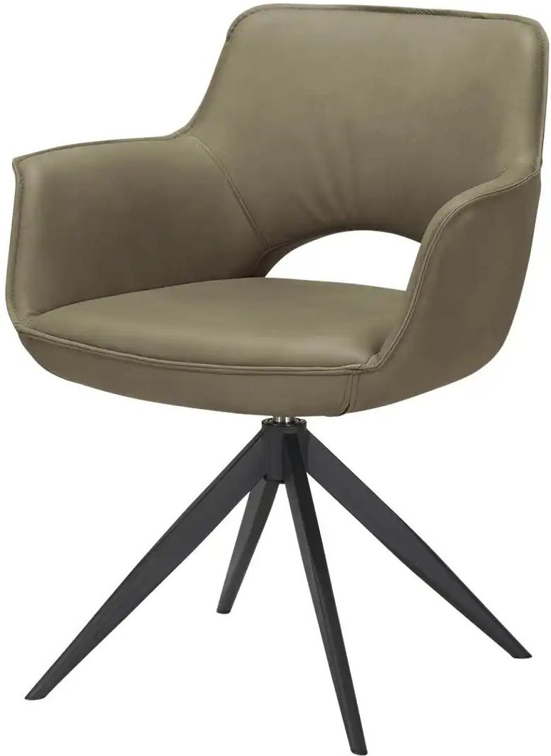 Armlehnstuhl mit Lederbezug Chester ¦ grün ¦ Maße (cm): B: 69 H: 83 T: 59.0 Stühle > Esszimmerstühle > Esszimmerstühle m...