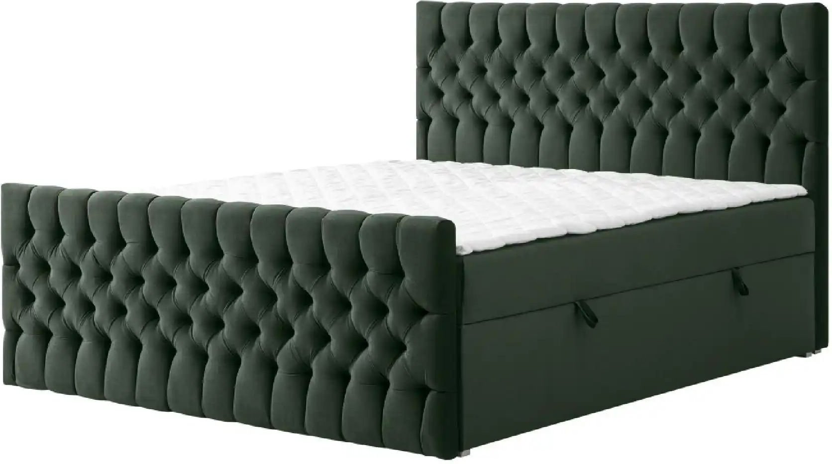 Boxbett mit Bettkasten und Fußteil Belek King ¦ grün ¦ Maße (cm): B: 200 H: 125 Betten > Komfortbetten - Höffner