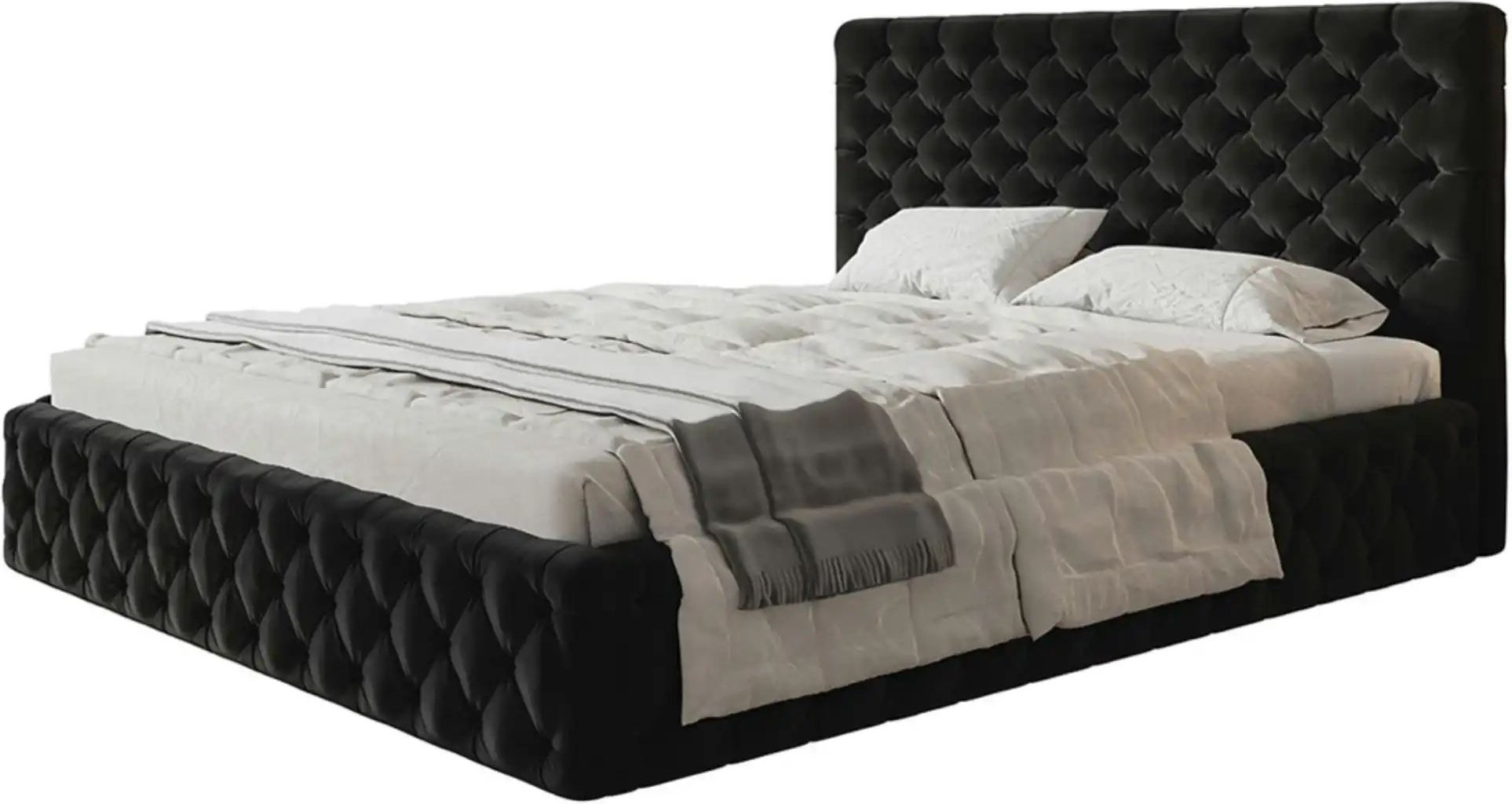 Polsterbett mit Stauraum Silfield ¦ schwarz ¦ Maße (cm): B: 194 H: 95 Betten > Polsterbetten - Höffner