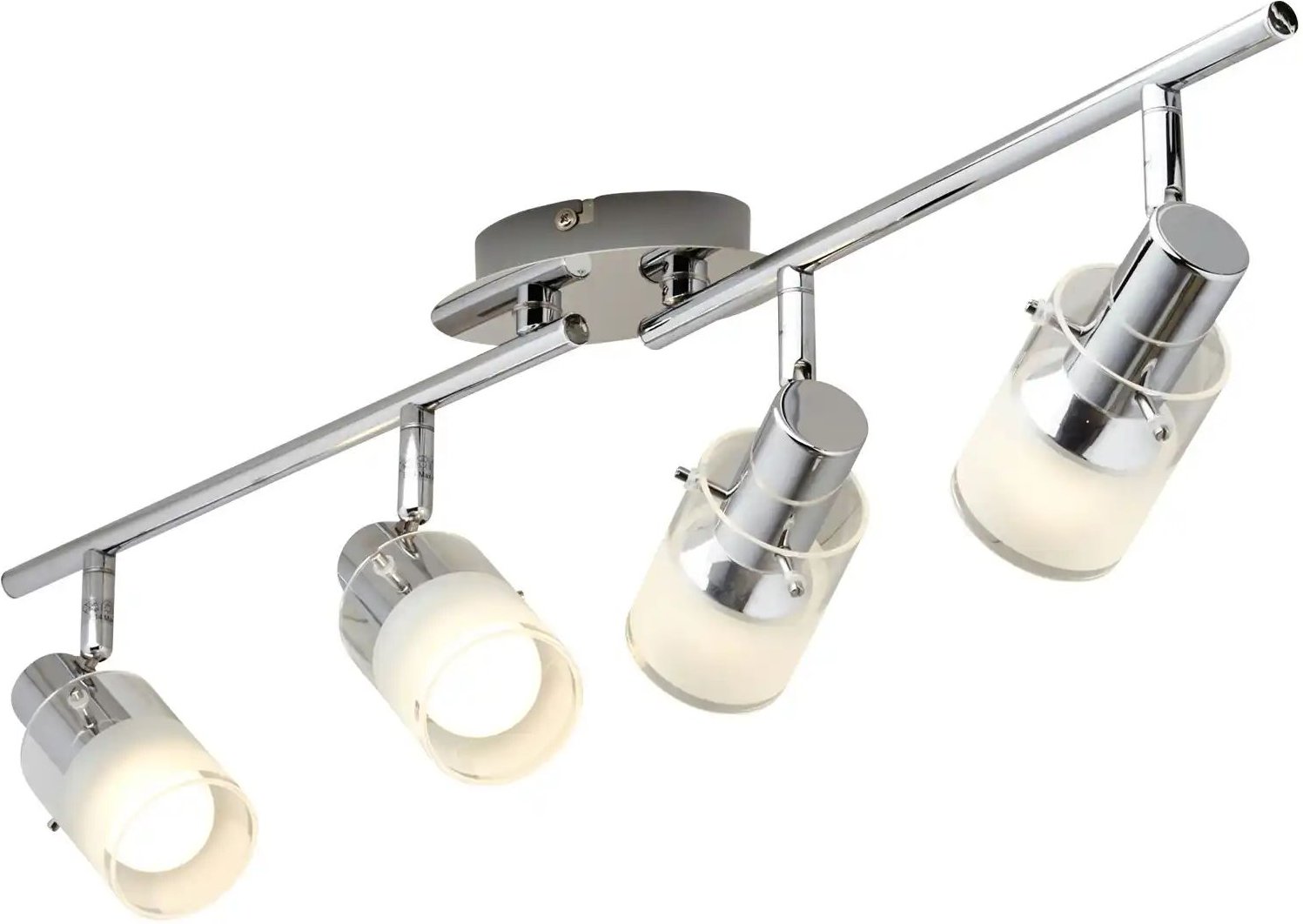 Thumbnail - KHG LED- Deckenstrahler 4-flammig mit Glas ¦ silber ¦ Maße (cm): B: 68 H: 15 T: 13.5 Lampen & Leuchten > LED-Leuchten...