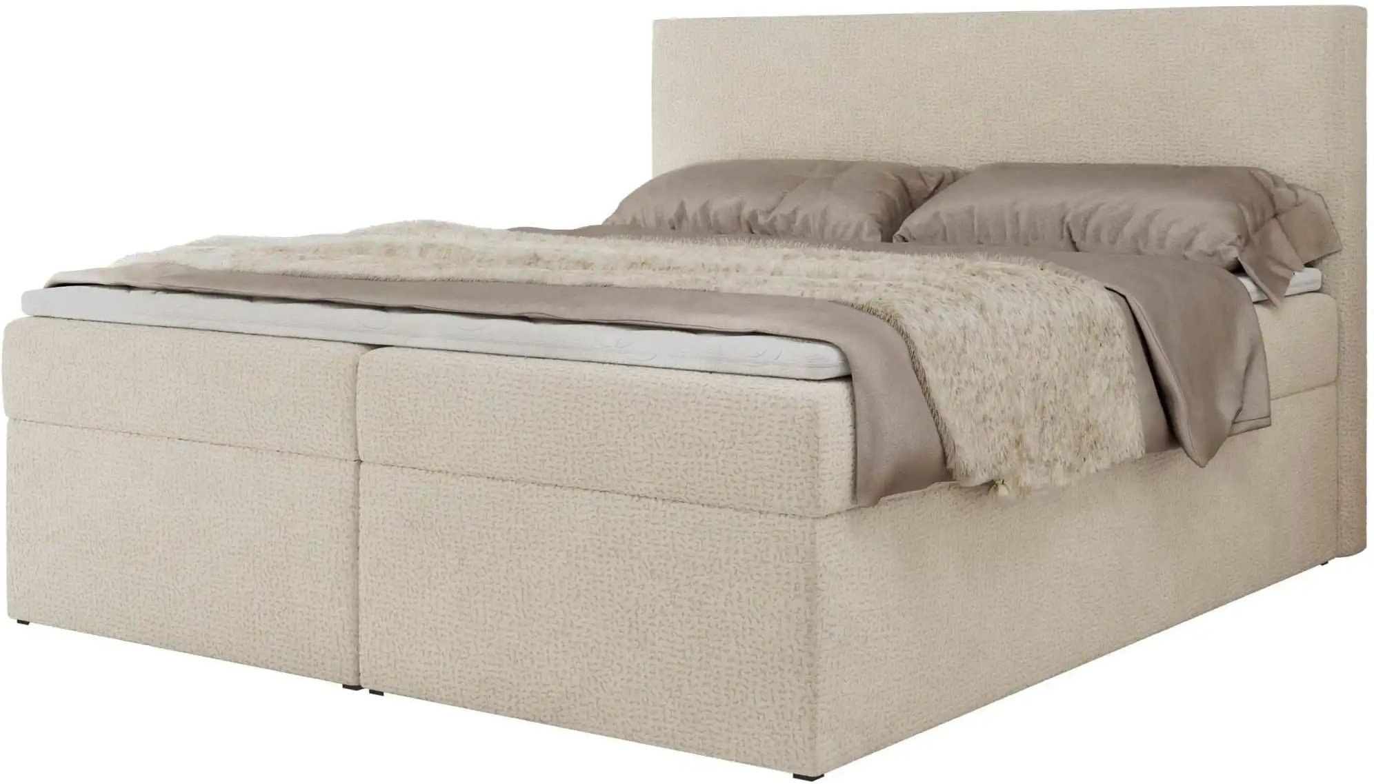 Boxbett mit Bettkasten Jaguar ¦ beige ¦ Maße (cm): B: 144 H: 119 Betten > Komfortbetten - Höffner