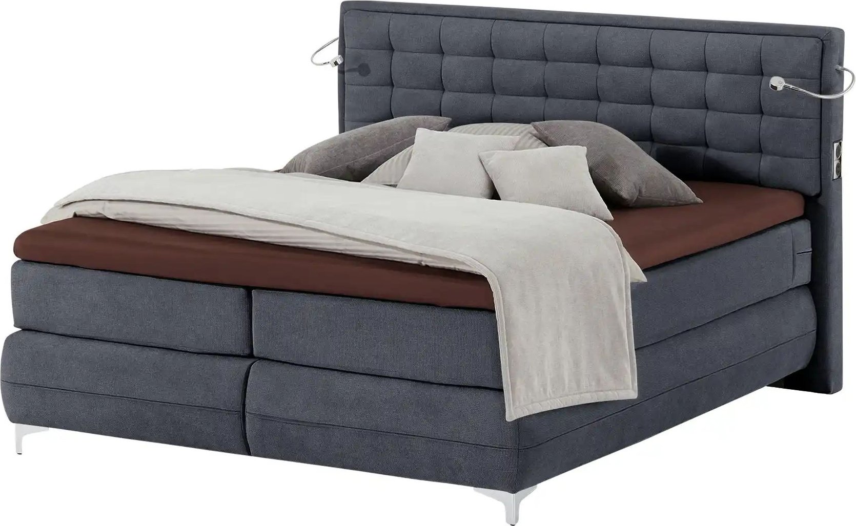 Musterring Boxspringbett Premiumversion Dubai ¦ blau ¦ Maße (cm): B: 177 H: 124 Betten > Boxspringbetten - Höffner