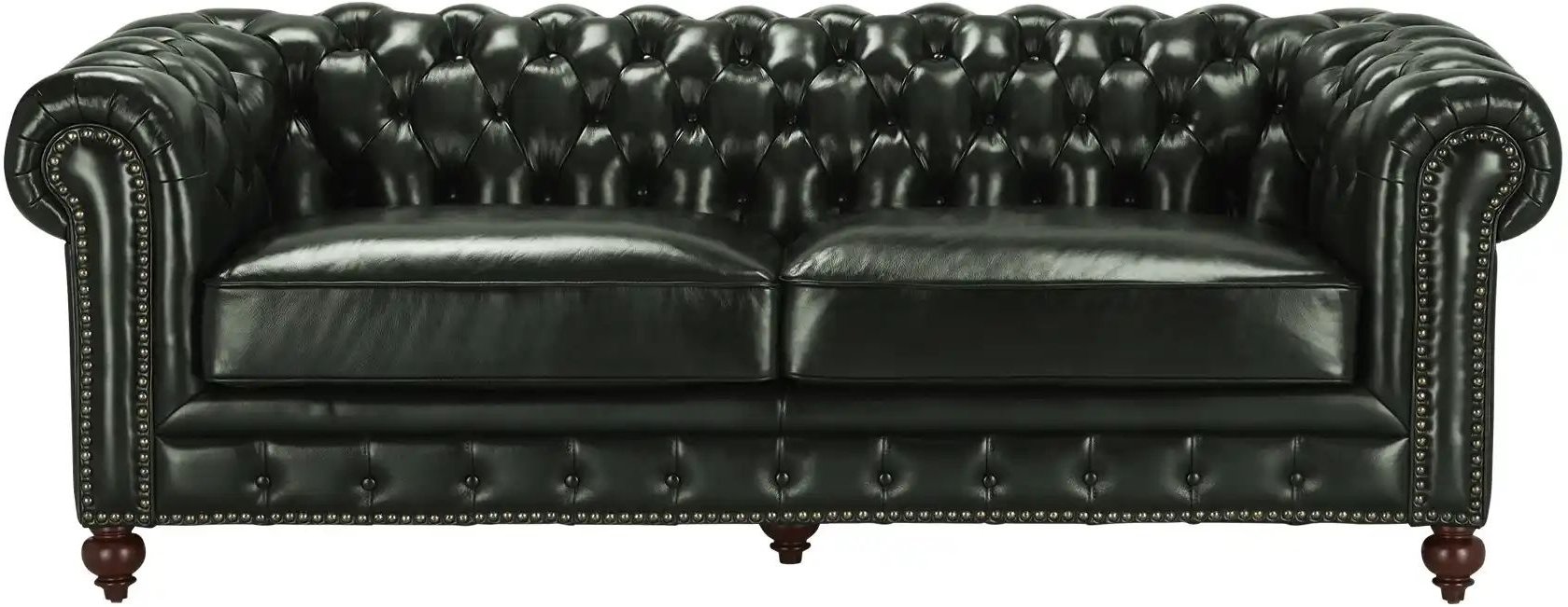 uno Ledersofa im Vintagelook Chesterfield ¦ grün ¦ Maße (cm): B: 230 H: 100 T: 80.0 Polstermöbel > Sofas > 3-Sitzer - Hö...