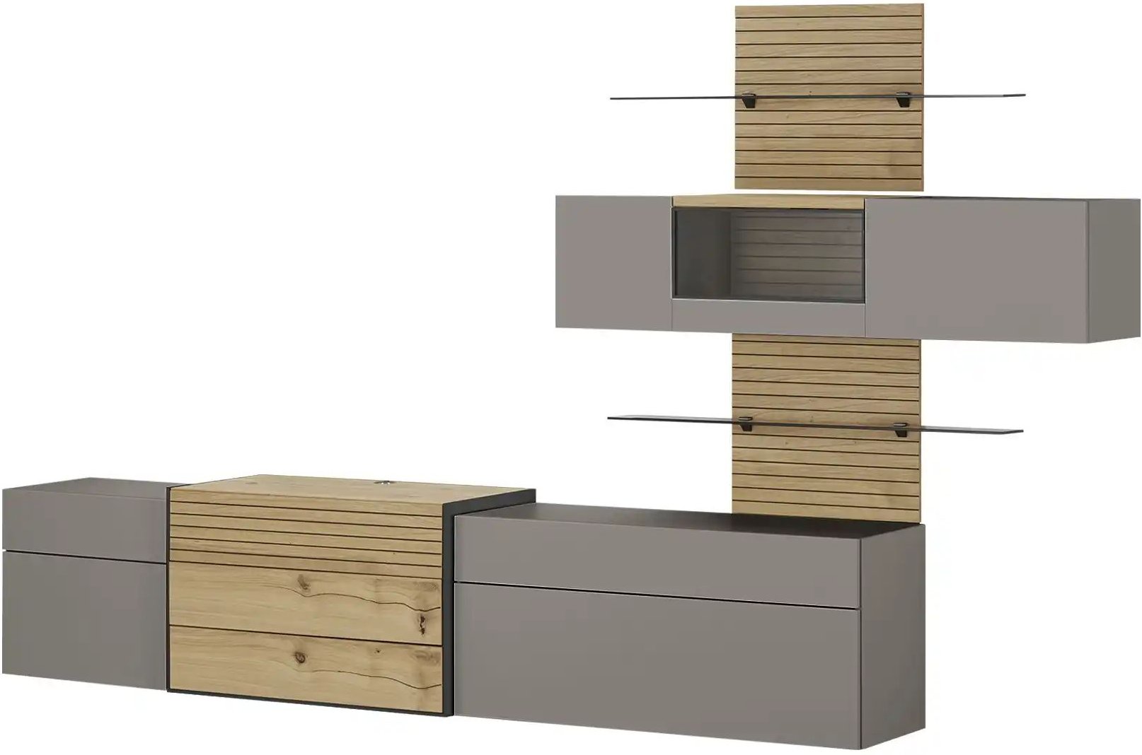 Wohnwert Wohnwand Spektrum ¦ weiß ¦ Maße (cm): B: 333 H: 207 T: 48.0 Kommoden & Sideboards > Wohnwände - Höffner