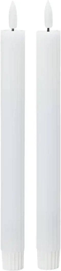 HOME STORY LED Stabkerze 2er Set ¦ weiß ¦ Wachs,Kunststoff ¦ Maße (cm): H: 25 Ø: 2.4 Accessoires > Kerzen & Kerzenst...