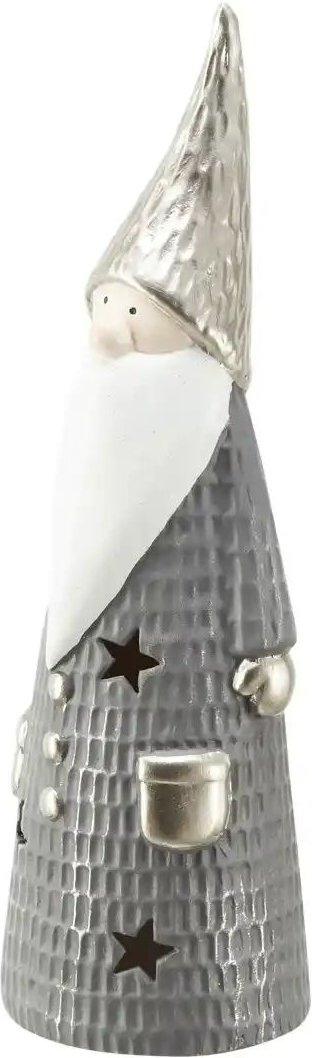 HOME STORY Deko LED Weihnachtsmann ¦ grau ¦ Terracotta ¦ Maße (cm): B: 11,5 H: 35,5 T: 10.5 Weihnachten - Höffner